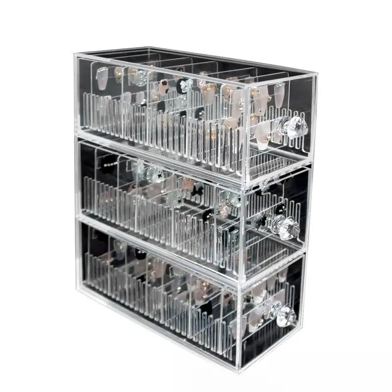 Acrylic Press-On Nail Display Stand, Dustproof & Waterproof Multi-Tier Storage Rack for Nail Art Collection