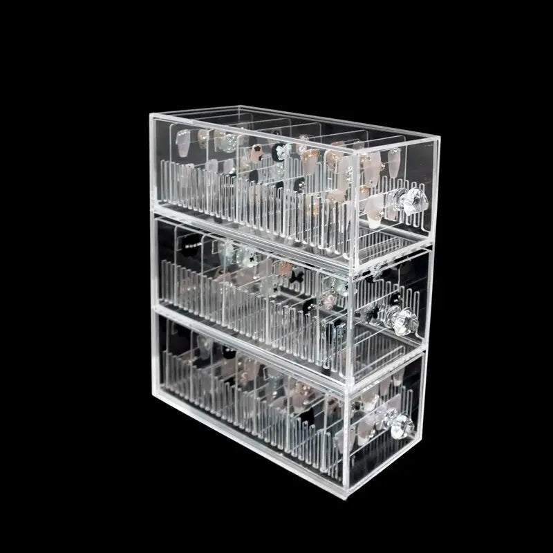 Acrylic Press-On Nail Display Stand, Dustproof & Waterproof Multi-Tier Storage Rack for Nail Art Collection