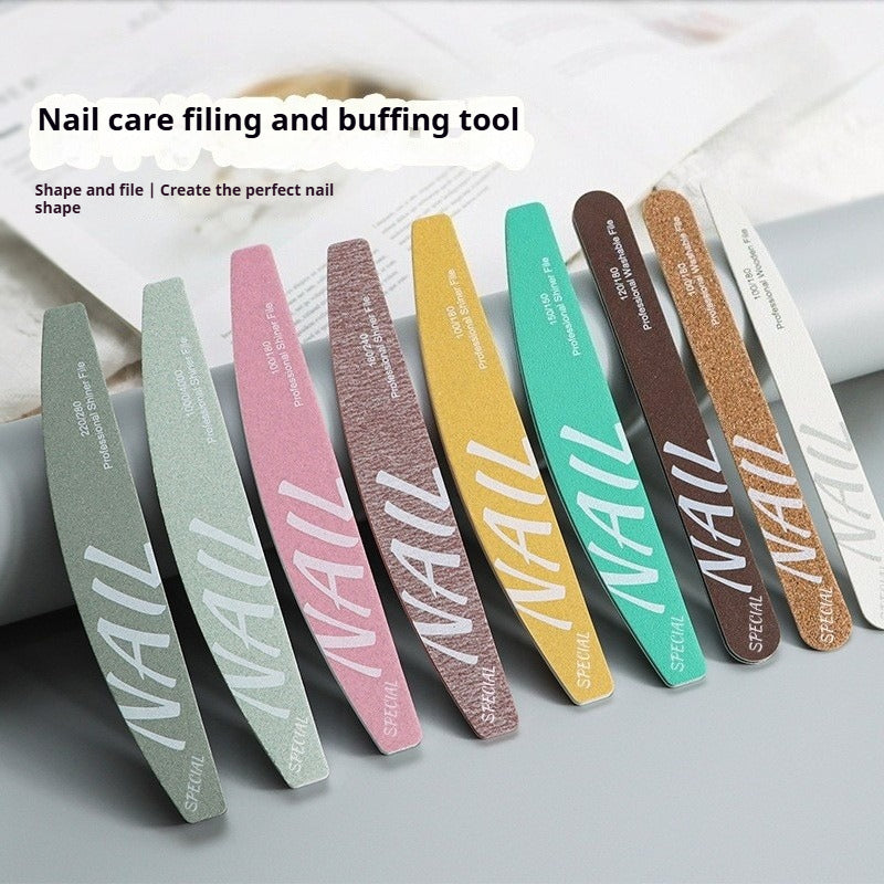 Professional Nail Files for Nail Techs, Double Sided Sponge Nail Buffers & Polishing Strips, Reusable & Washable