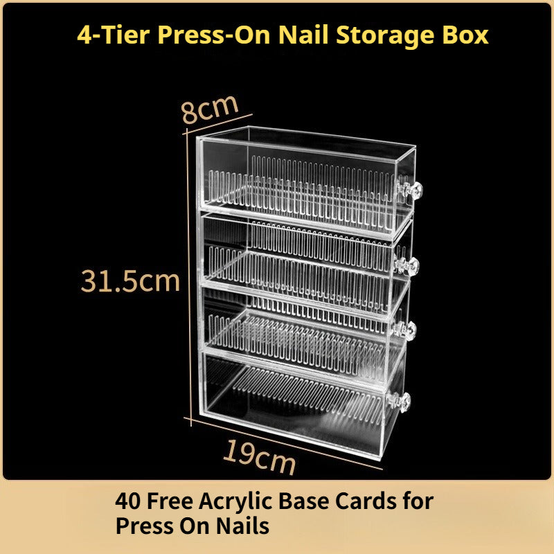 Acrylic Press-On Nail Display Stand, Dustproof & Waterproof Multi-Tier Storage Rack for Nail Art Collection