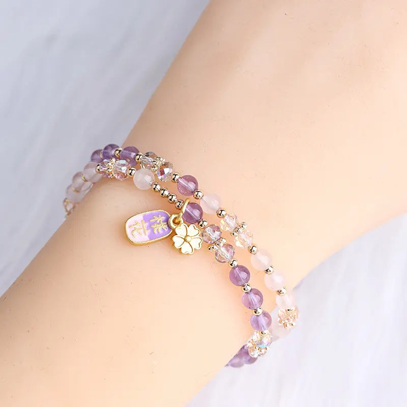 🎁Redeem with 300 Points丨Original Amethyst Clear Quartz Double Layer Bracelet