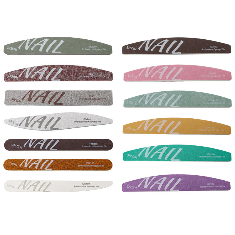 Professional Nail Files for Nail Techs, Double Sided Sponge Nail Buffers & Polishing Strips, Reusable & Washable