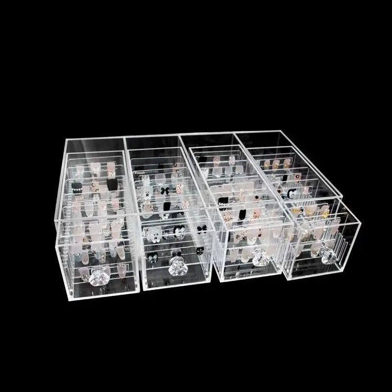Acrylic Press-On Nail Display Stand, Dustproof & Waterproof Multi-Tier Storage Rack for Nail Art Collection